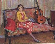Henry Lebasques Nono and a Guitar Germany oil painting artist